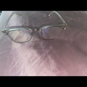 clear frame metal lining glasses